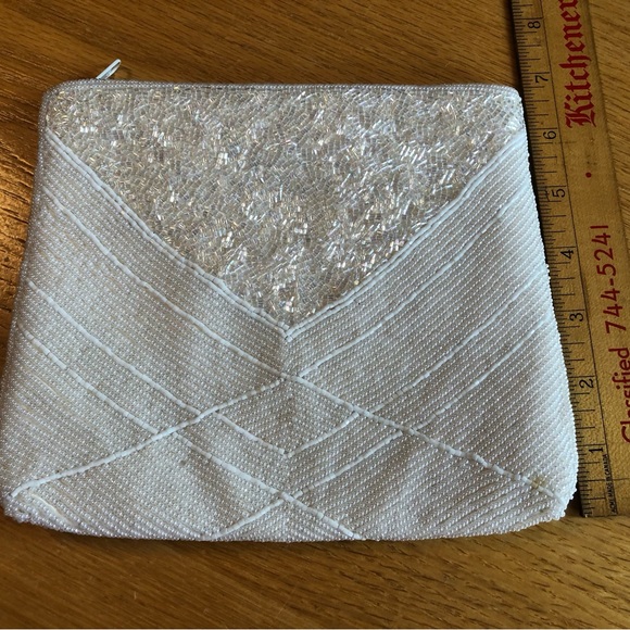 Beaded Zip Clutch/Makeup Bag HandMade by Du Val - Picture 2 of 8